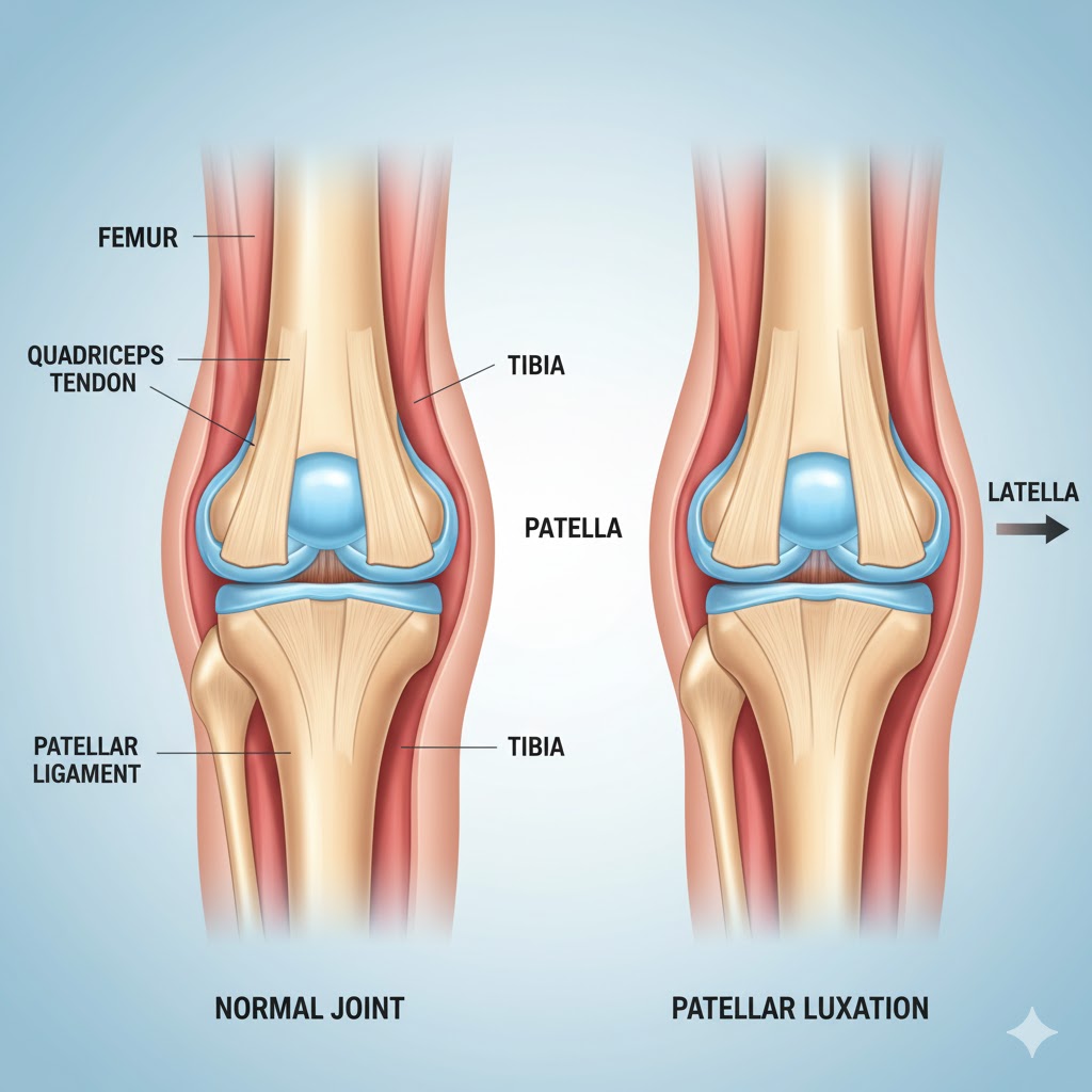 دررفتگی کشکک یعنی چی؟