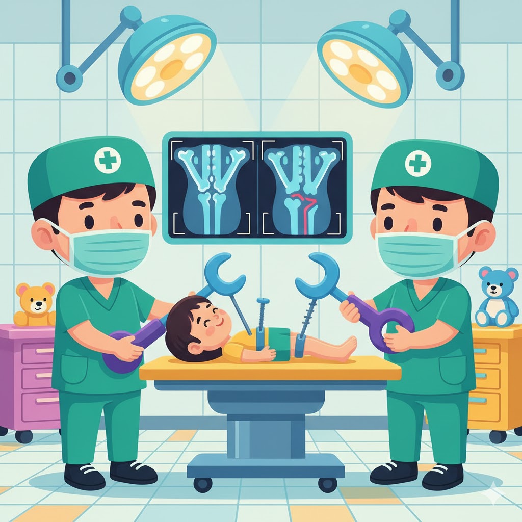 درمان دررفتگی مادرزادی لگن بین ۶ ماه تا ۱۸ ماه