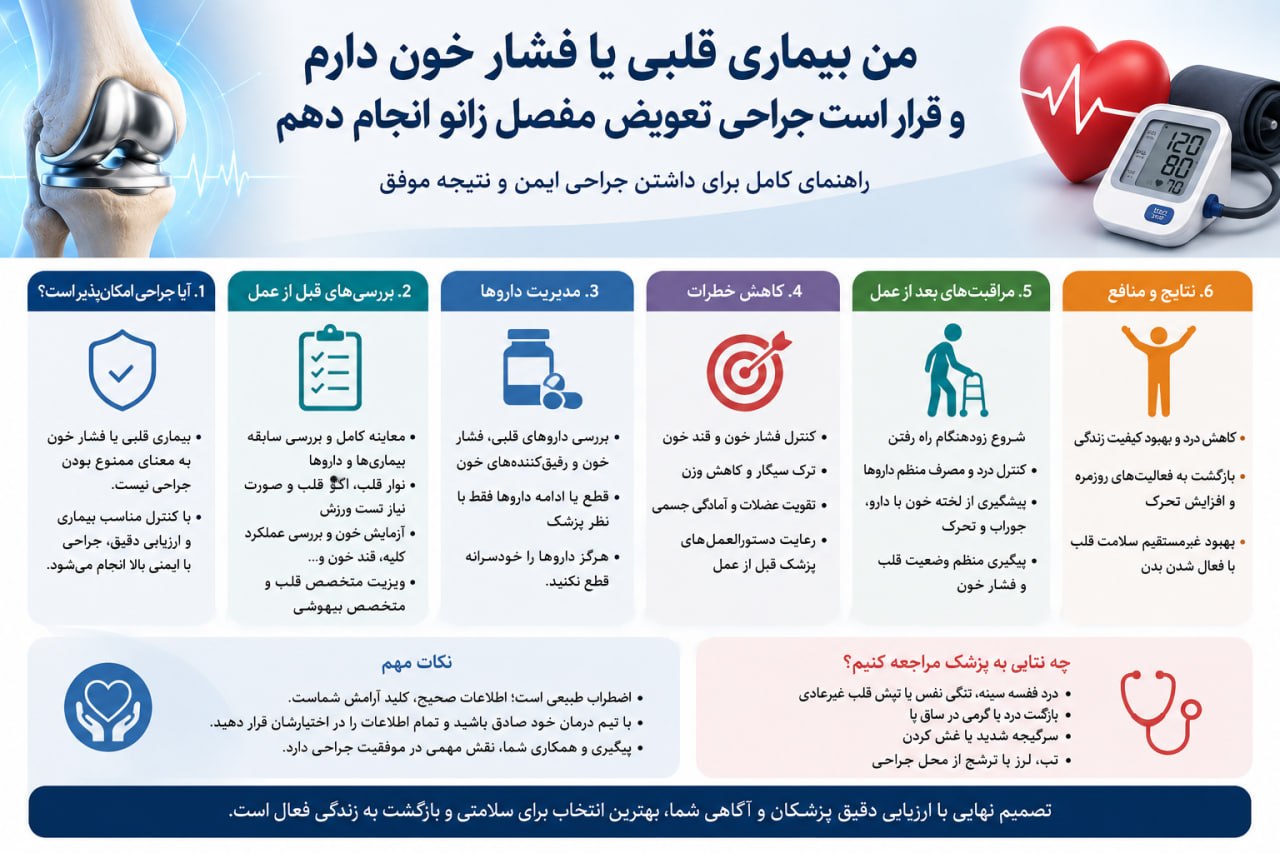 بیماری قلبی یا فشار خون مانع جراحی تعویض مفصل زانو است؟